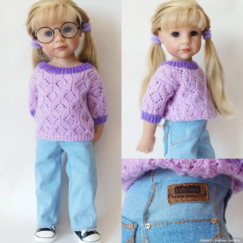 Ажурный сиреневый топ спицами для Алисы (фото 7)