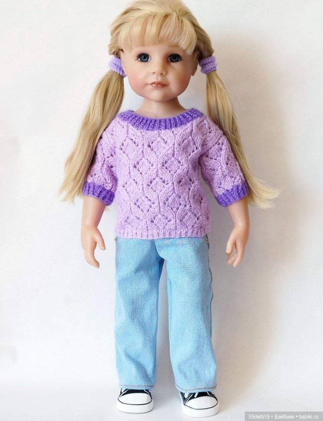 Ажурный сиреневый топ спицами для Алисы (фото 3)