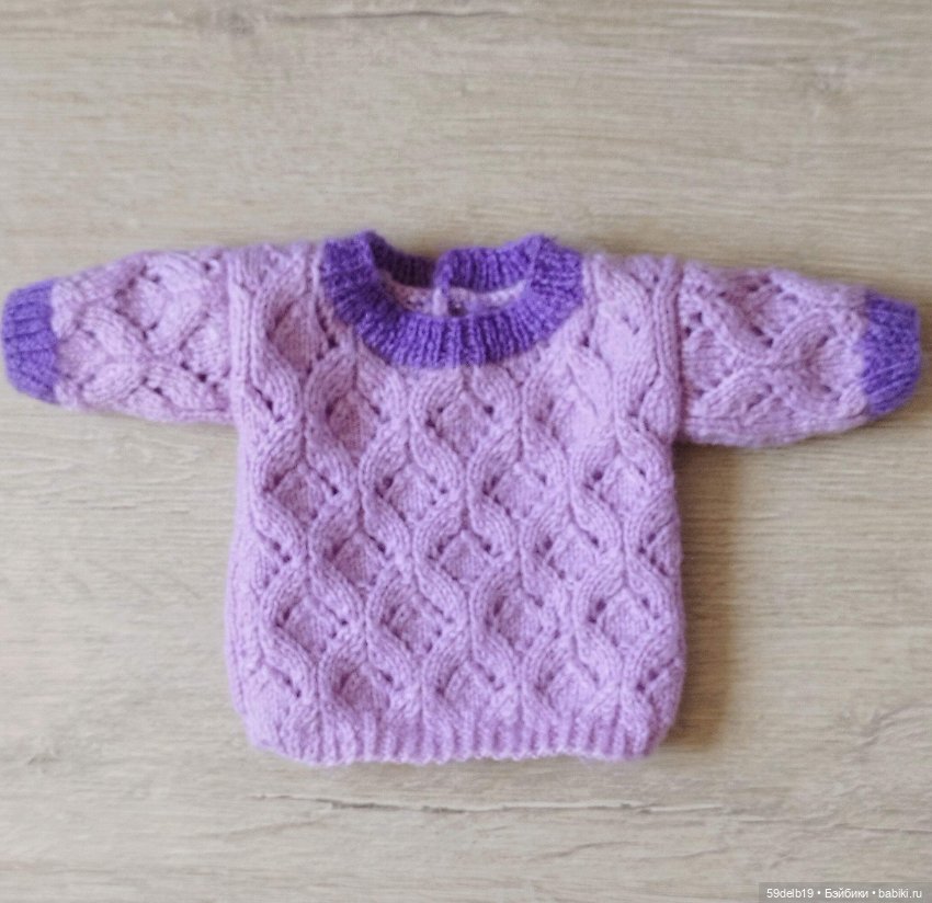 Ажурный сиреневый топ спицами для Алисы (фото 9)