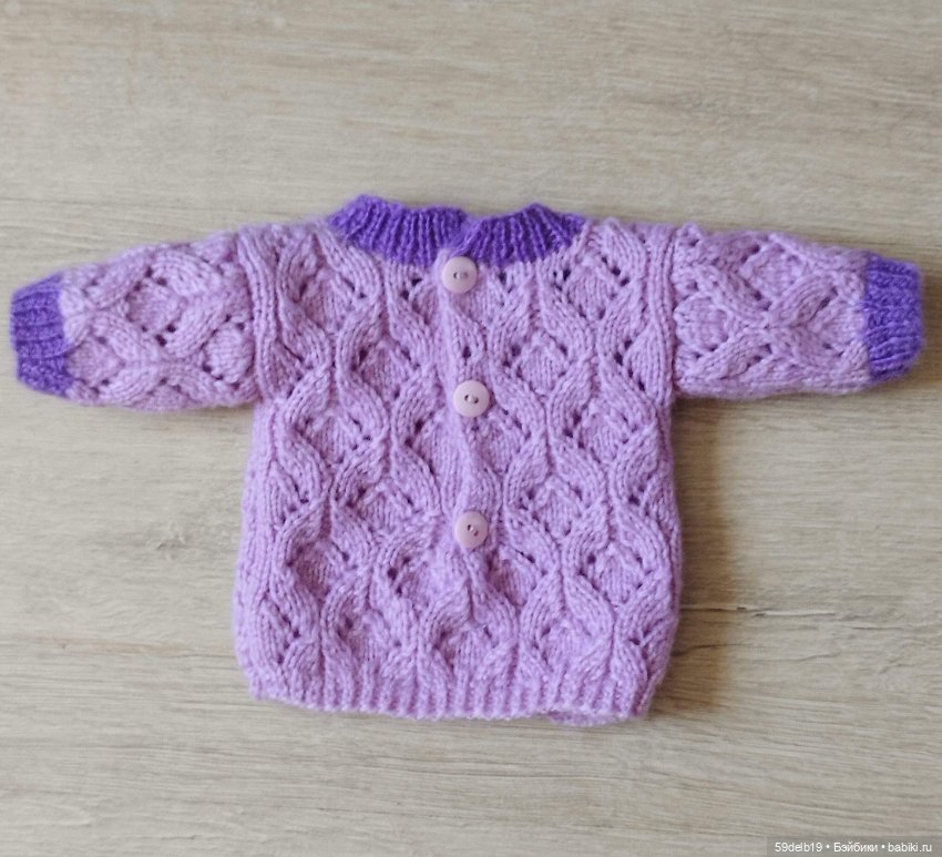 Ажурный сиреневый топ спицами для Алисы (фото 8)