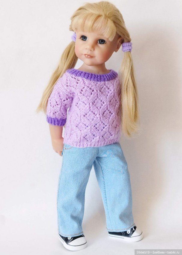 Ажурный сиреневый топ спицами для Алисы (фото 2)