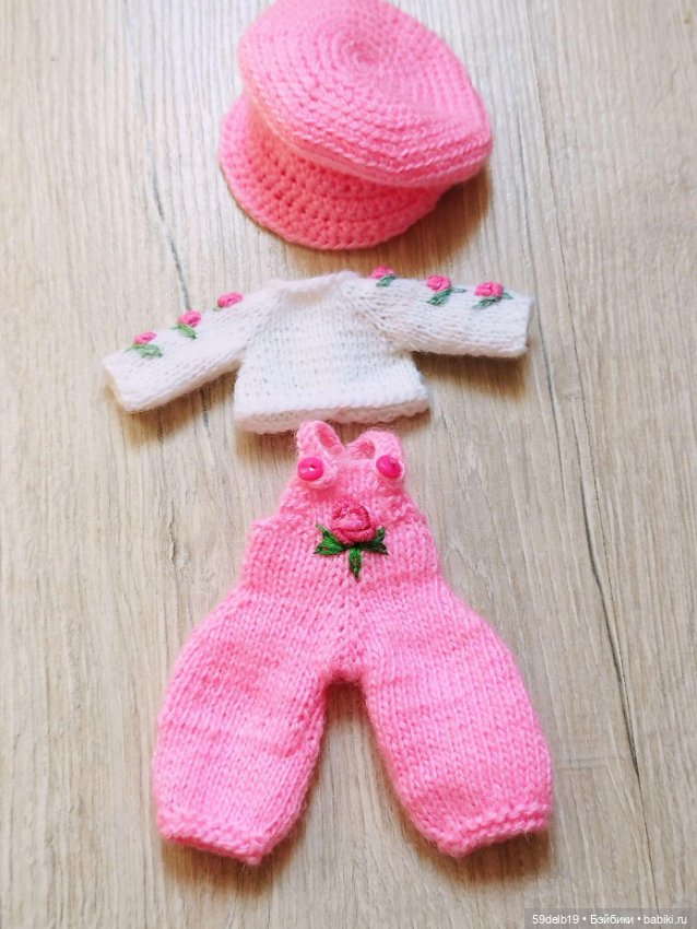 Бело-розовый с розочками комплектик для ТЕИ