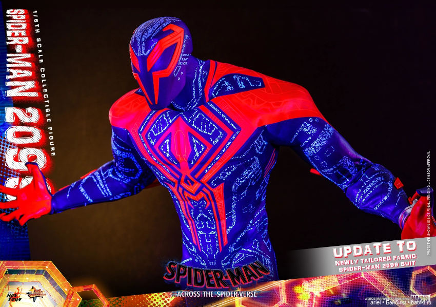 Промо фотографии обновлённой фигурки Челвоека-Паука 2099 по мотивам анимационного фильма «Человек-паук: Паутина вселенных» (фото 5)