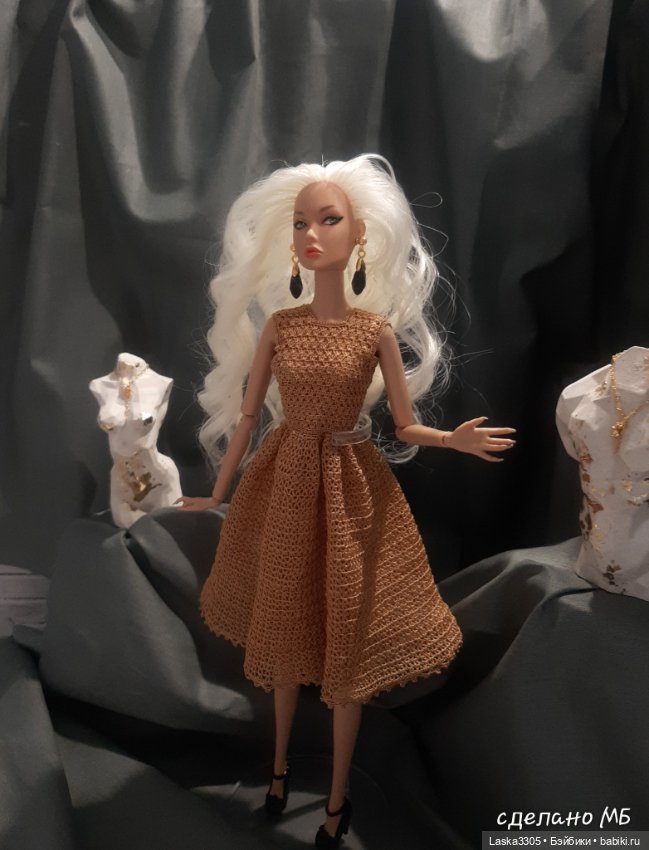 Золотое платье номер 2 — Одежда и обувь для кукол своими руками: фото (фото 5)