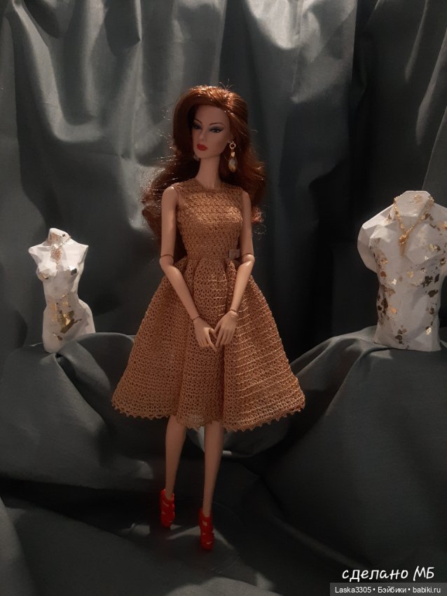 Золотое платье номер 2 — Одежда и обувь для кукол своими руками: фото (фото 9)