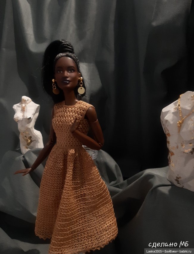 Золотое платье номер 2 — Одежда и обувь для кукол своими руками: фото