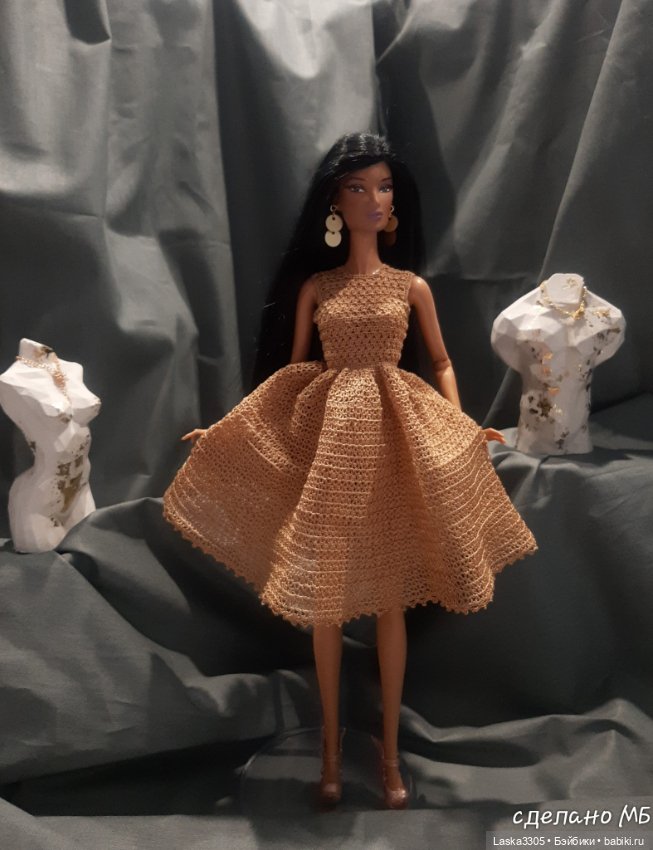 Золотое платье номер 2 — Одежда и обувь для кукол своими руками: фото (фото 4)