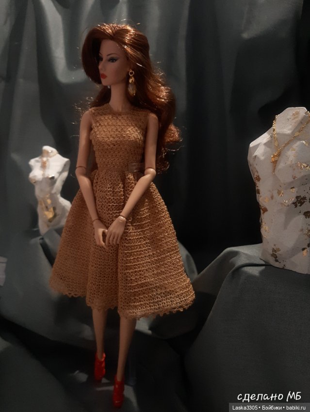 Золотое платье номер 2 — Одежда и обувь для кукол своими руками: фото (фото 10)