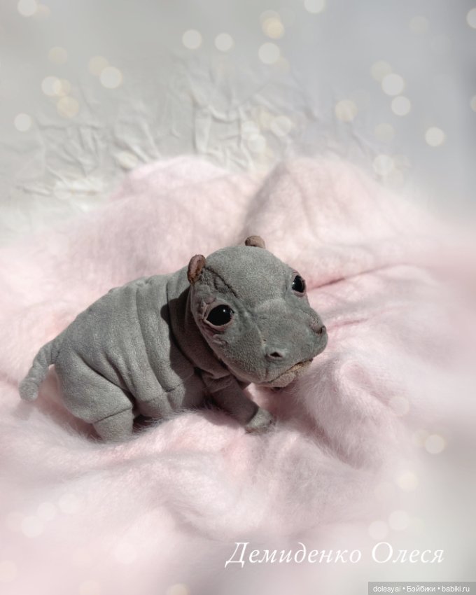 Бегемотик Оливка — Текстильные игрушки и примитивы: кофейные (фото 3)