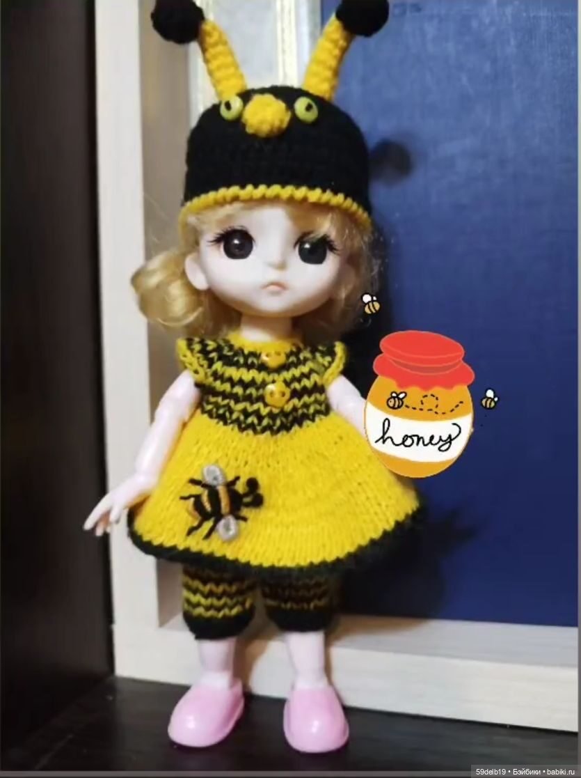 А пчёлочка златая 🐝🐝🐝🐝🐝 — Одежда и обувь для кукол своими руками: фото (фото 8)