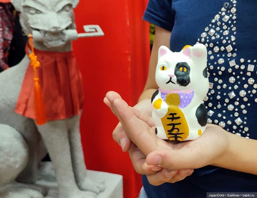 Два котика на мастер-классе выставки "Япония. Куклы, сказки и легенды" (фото 2)