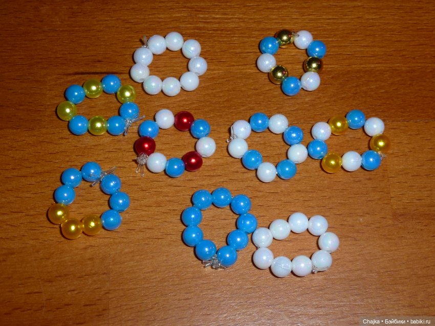 Браслеты на резинке из 9-ти бусин для кукол Kiss Me - гдр (кисс ми 19 см) (фото 2)