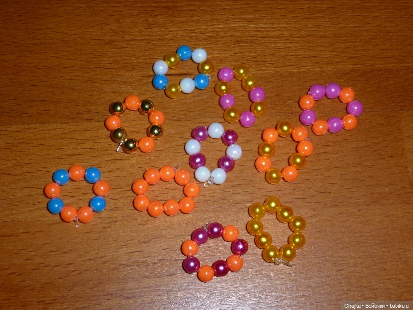 Браслеты на резинке из 9-ти бусин для кукол Kiss Me - гдр (кисс ми 19 см) (фото 5)