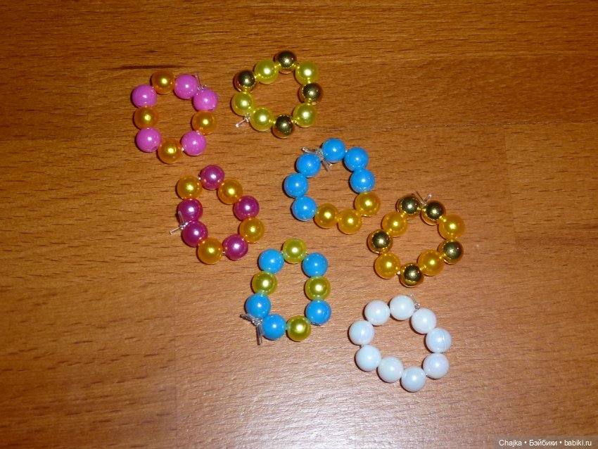 Браслеты на резинке из 9-ти бусин для кукол Kiss Me - гдр (кисс ми 19 см) (фото 9)