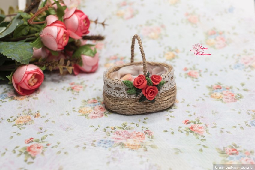 Малышка в корзинке — Авторские миниатюрные куклы: лепка