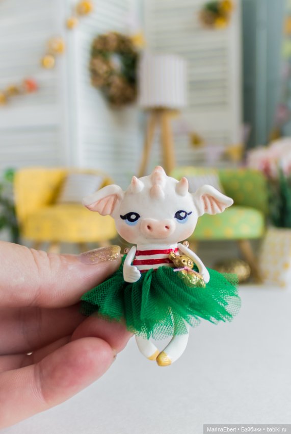 Новогодний дракошка — Лепка авторских игрушек и папье
