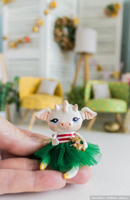 Новогодний дракошка — Лепка авторских игрушек и папье (фото 9)
