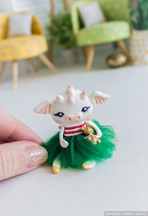 Новогодний дракошка — Лепка авторских игрушек и папье (фото 10)