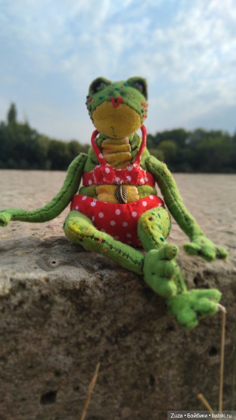 Клава - милая лягушенция — Текстильные игрушки и примитивы: кофейные (фото 8)