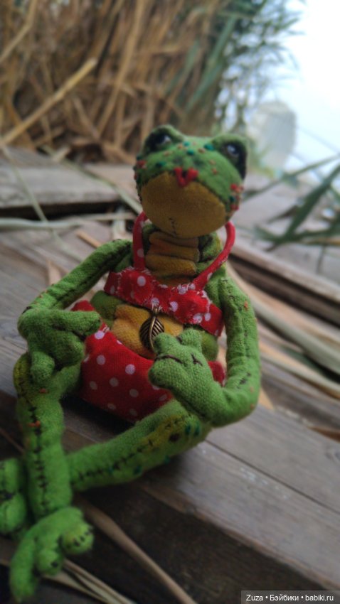 Клава - милая лягушенция — Текстильные игрушки и примитивы: кофейные (фото 5)