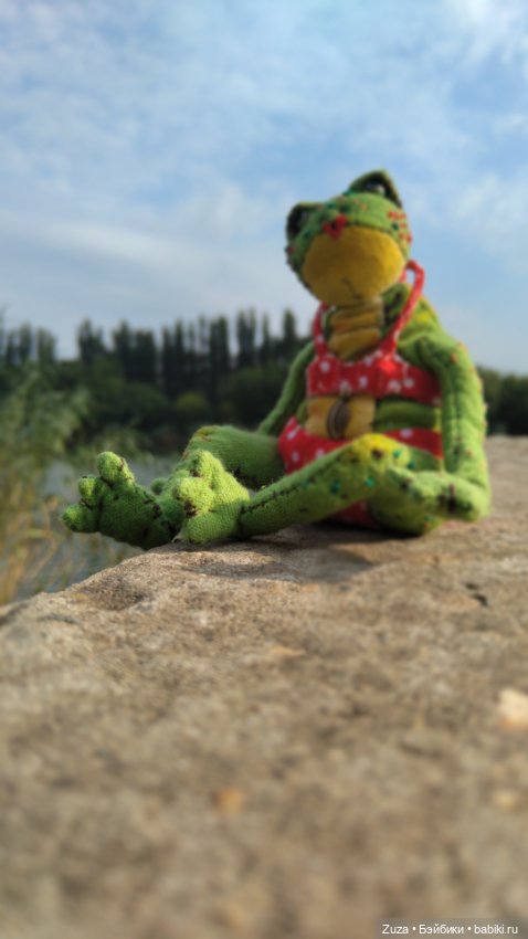 Клава - милая лягушенция — Текстильные игрушки и примитивы: кофейные (фото 9)