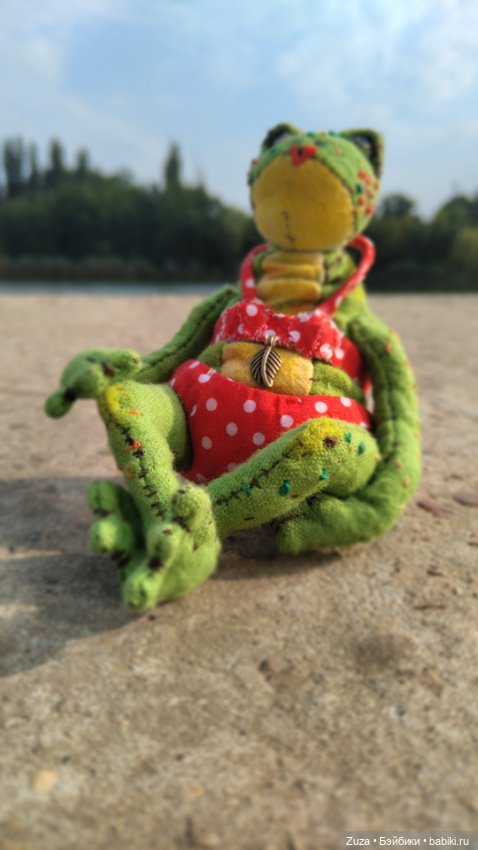 Клава - милая лягушенция — Текстильные игрушки и примитивы: кофейные (фото 6)