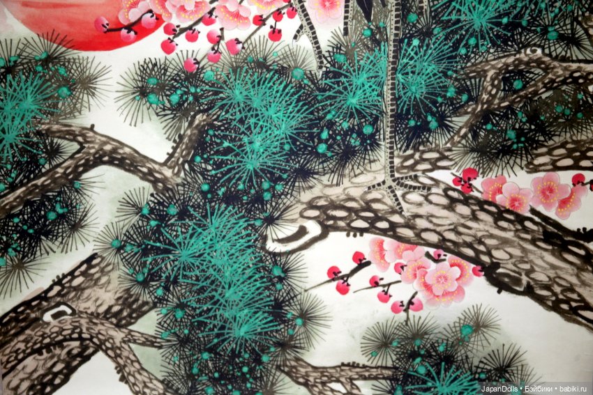 Свиток с журавлями на выставке "Япония. Куклы, сказки и легенды" (фото 6)