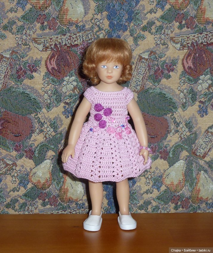 Авторское вязаное платье на кукол Хейди Плюсчок 22 см ( Heidi Plusczok 22 см )