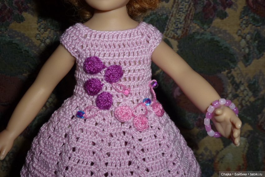 Авторское вязаное платье на кукол Хейди Плюсчок 22 см ( Heidi Plusczok 22 см ) (фото 6)
