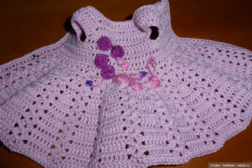 Авторское вязаное платье на кукол Хейди Плюсчок 22 см ( Heidi Plusczok 22 см )