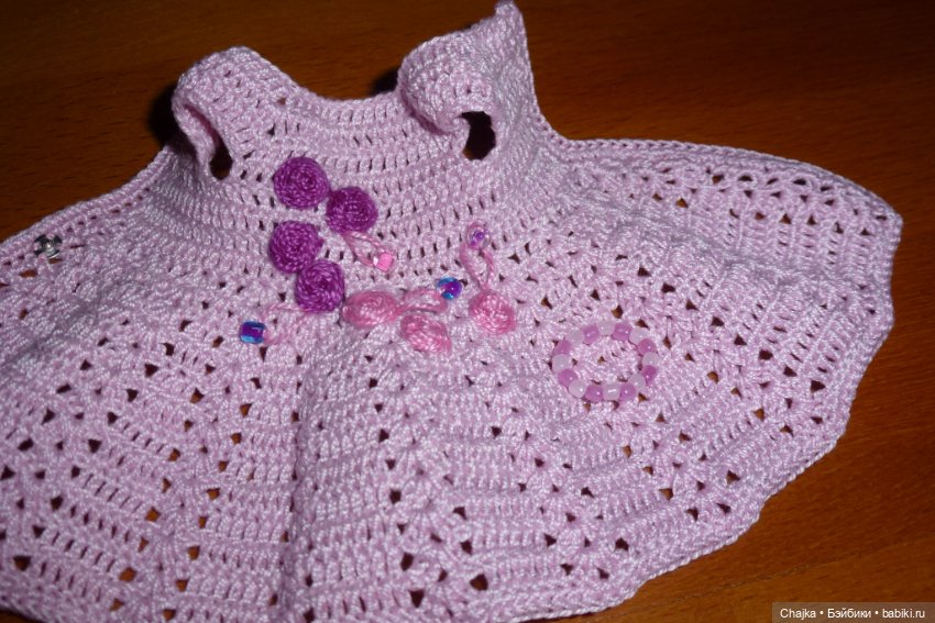 Авторское вязаное платье на кукол Хейди Плюсчок 22 см ( Heidi Plusczok 22 см )