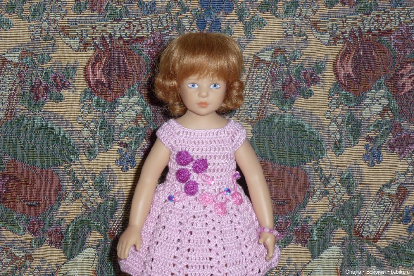 Авторское вязаное платье на кукол Хейди Плюсчок 22 см ( Heidi Plusczok 22 см ) (фото 5)