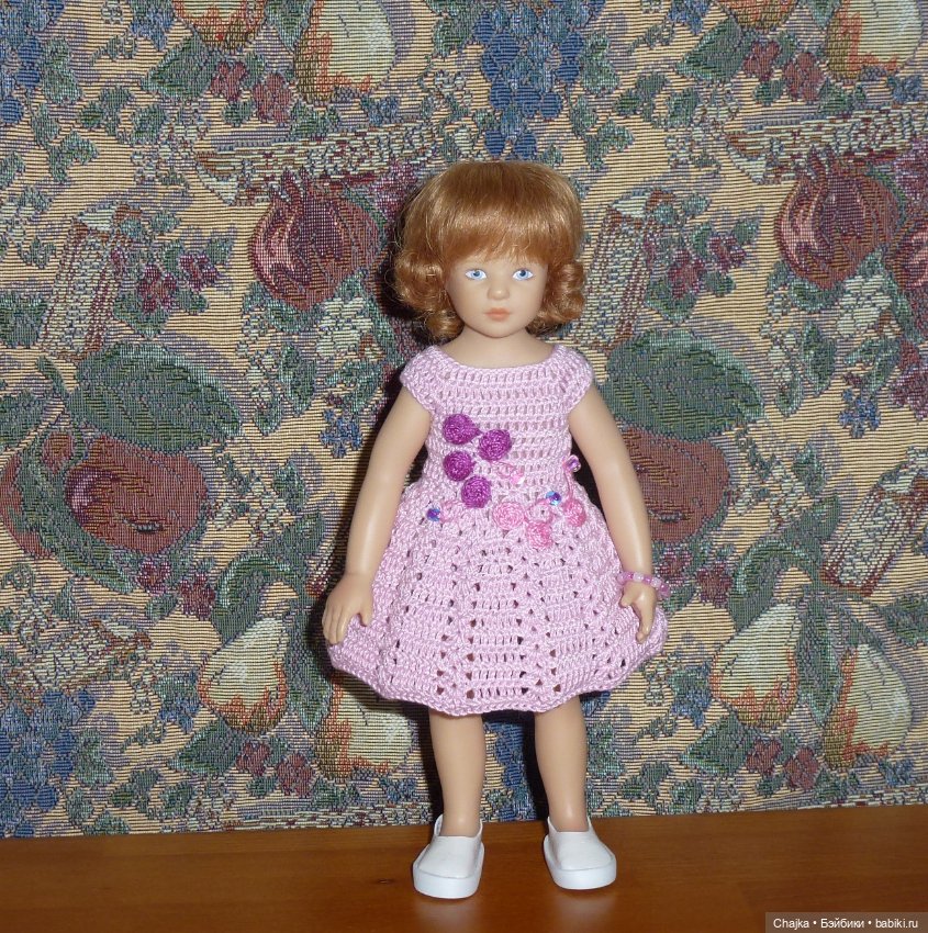 Авторское вязаное платье на кукол Хейди Плюсчок 22 см ( Heidi Plusczok 22 см ) (фото 3)