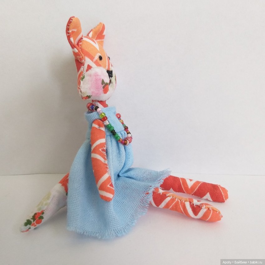 Лисичка Берта — Текстильные игрушки и примитивы: кофейные (фото 3)