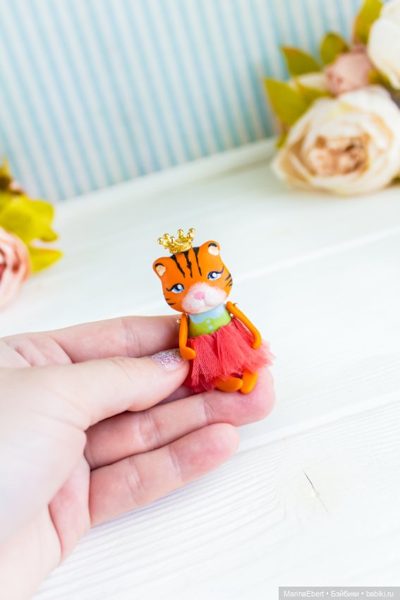 Тигренок Лизи — Авторские миниатюрные куклы: лепка (фото 4)
