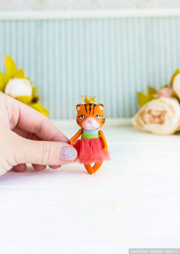 Тигренок Лизи — Авторские миниатюрные куклы: лепка (фото 2)