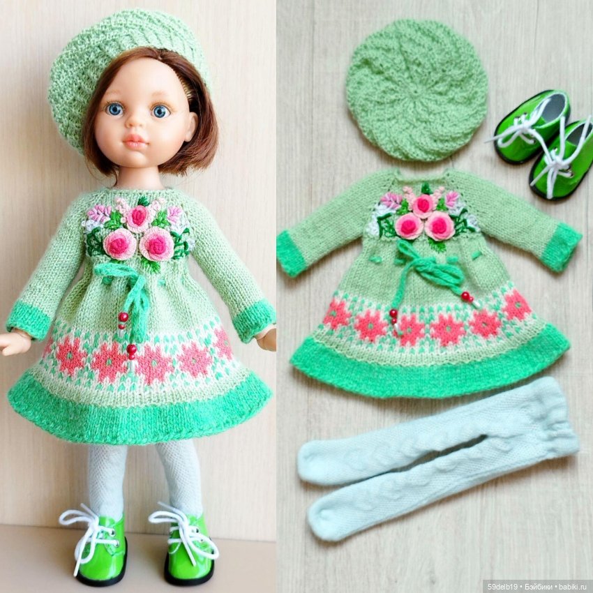 Платье с объемной бразильской вышивкой для кукол Паола Рейна