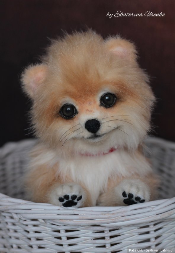 Щенок шпиц Джесси — Авторские игрушки из разных материалов: синельная проволока