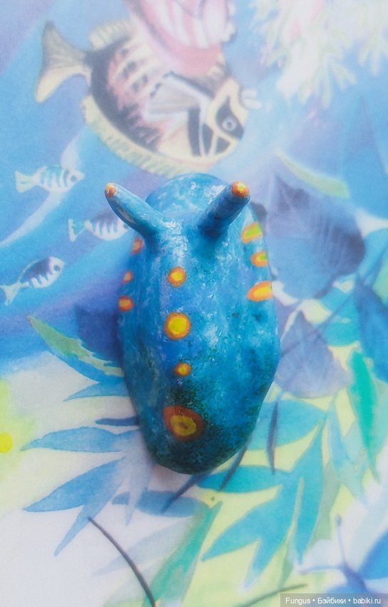 Морской слизняк брелок из самозастывающей глины🪼 (фото 2)