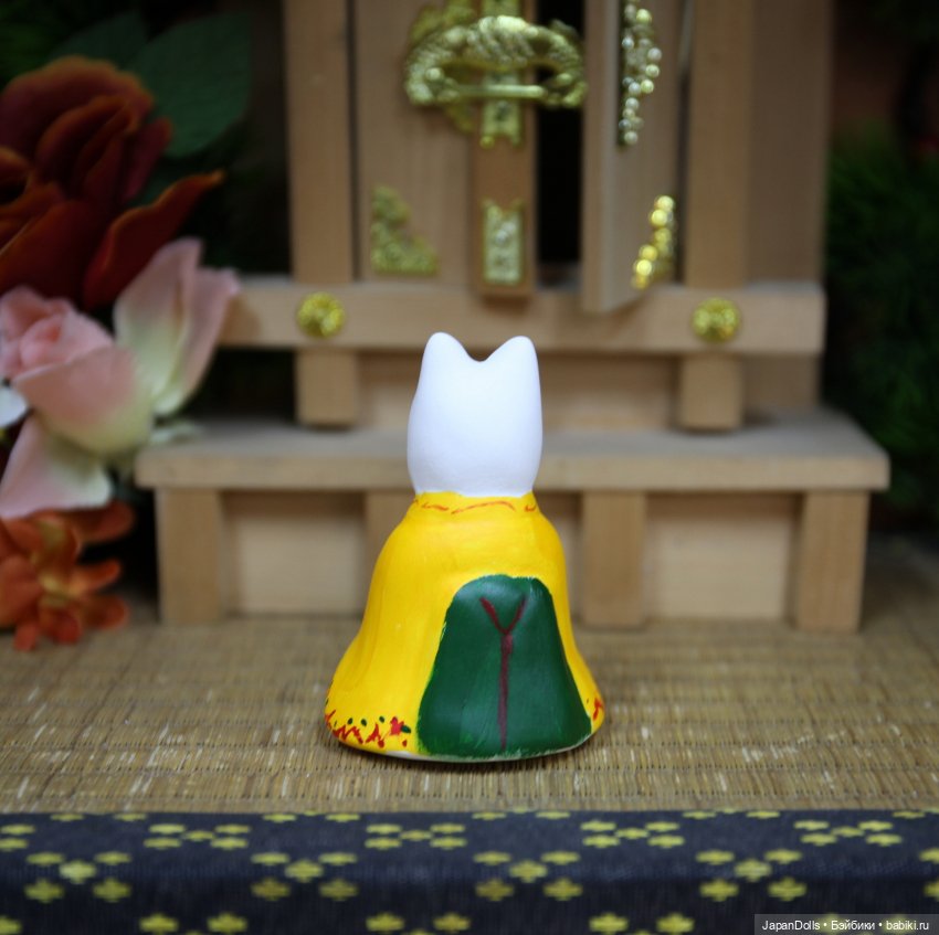 Лиса в желтом кимоно на мастер-классе выставки "Япония. Куклы, сказки и легенды" (фото 2)