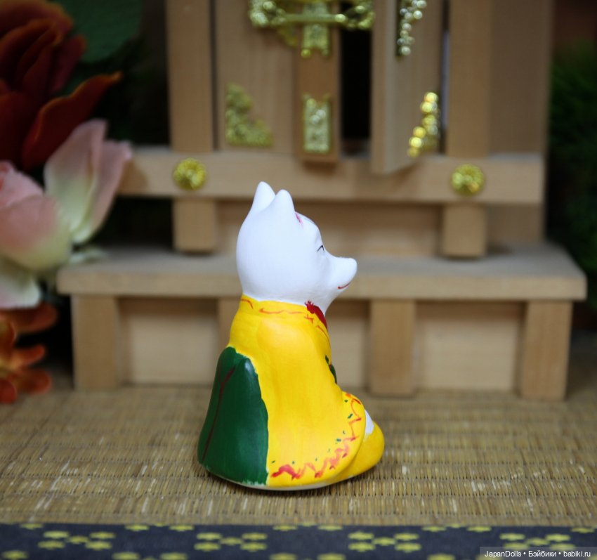 Лиса в желтом кимоно на мастер-классе выставки "Япония. Куклы, сказки и легенды" (фото 3)