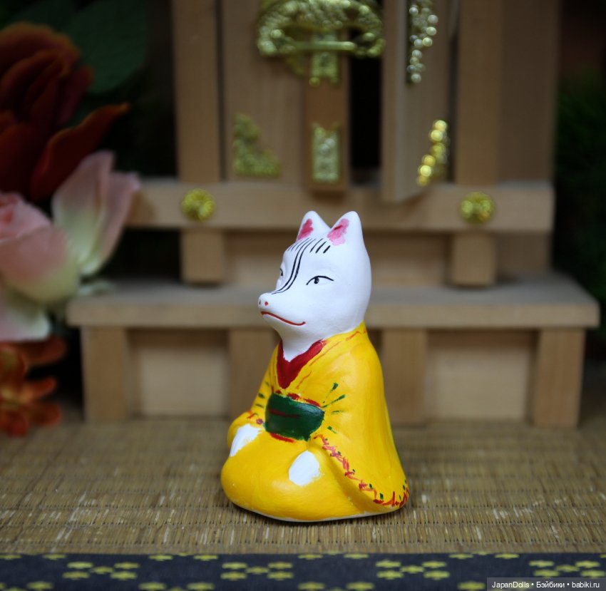 Лиса в желтом кимоно на мастер-классе выставки "Япония. Куклы, сказки и легенды"