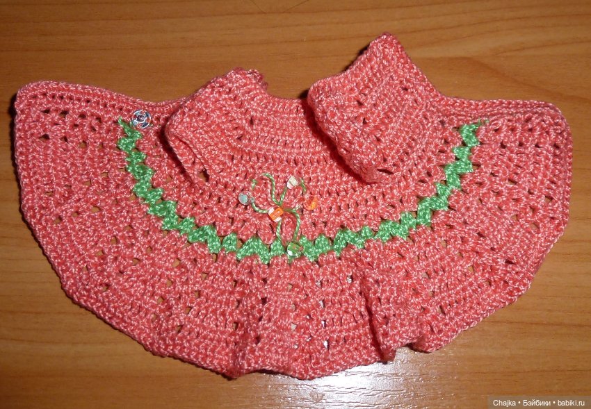 Вязаные платья на кукол Tebu, ГДР, 16 см (фото 6)