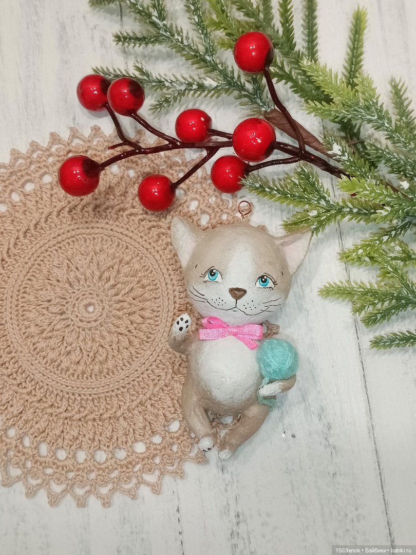 Ёлочные зверята — Лепка авторских игрушек и папье (фото 10)