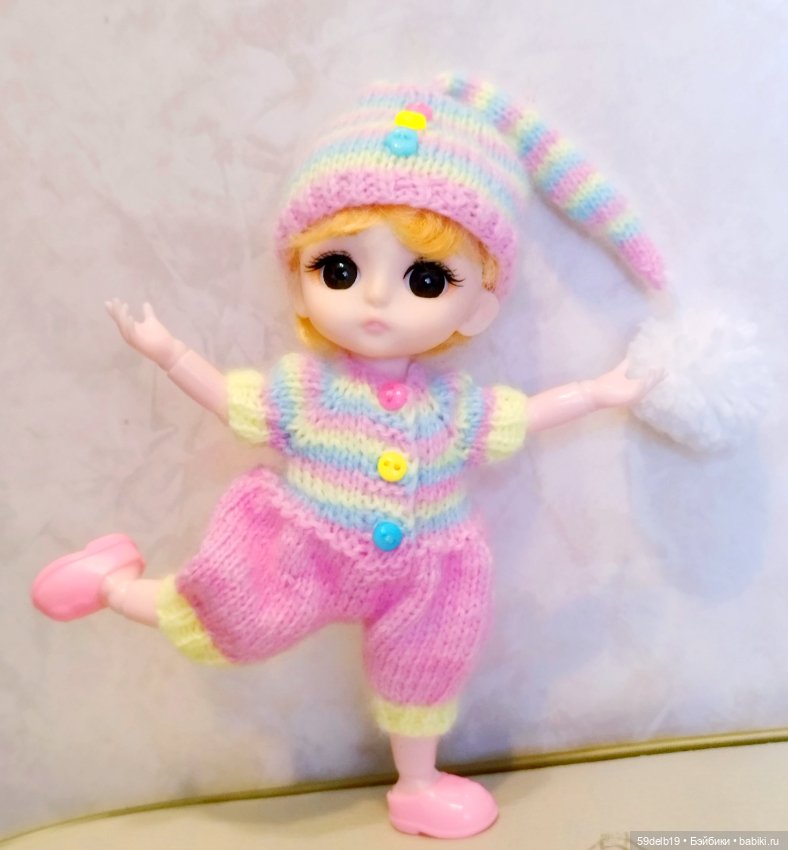 Наряд "Радужный гномик" для баболек, лати, пукифи, ирреаликов и других кукол 15-16 см (фото 8)