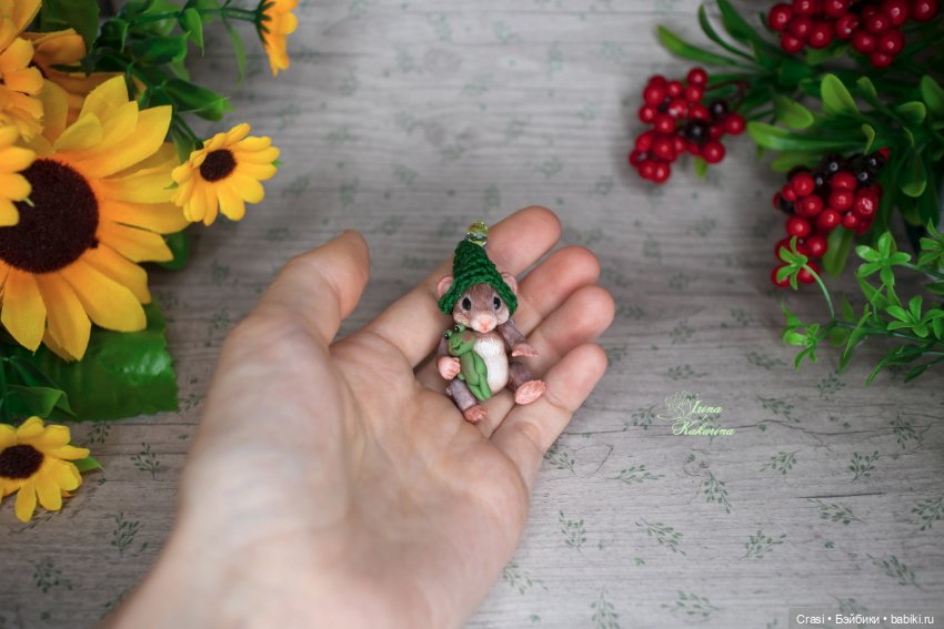 Мышка малышка — Авторские миниатюрные куклы: лепка (фото 10)