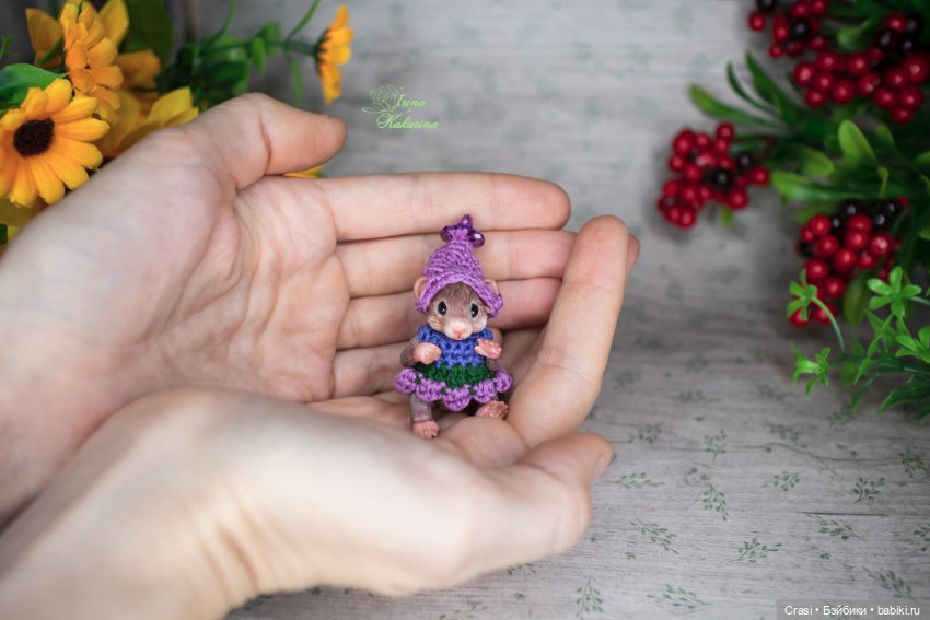 Мышка малышка — Авторские миниатюрные куклы: лепка (фото 8)