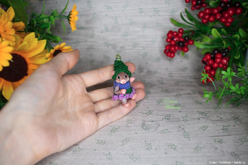 Мышка малышка — Авторские миниатюрные куклы: лепка (фото 6)