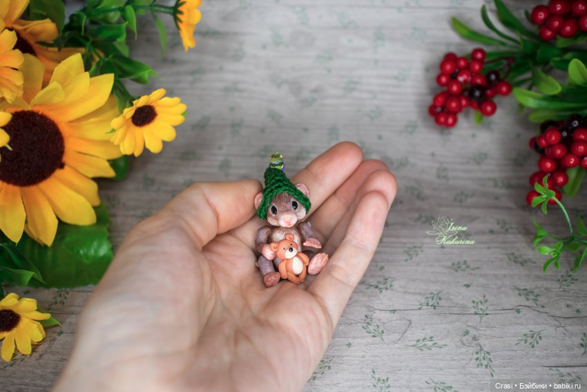 Мышка малышка — Авторские миниатюрные куклы: лепка