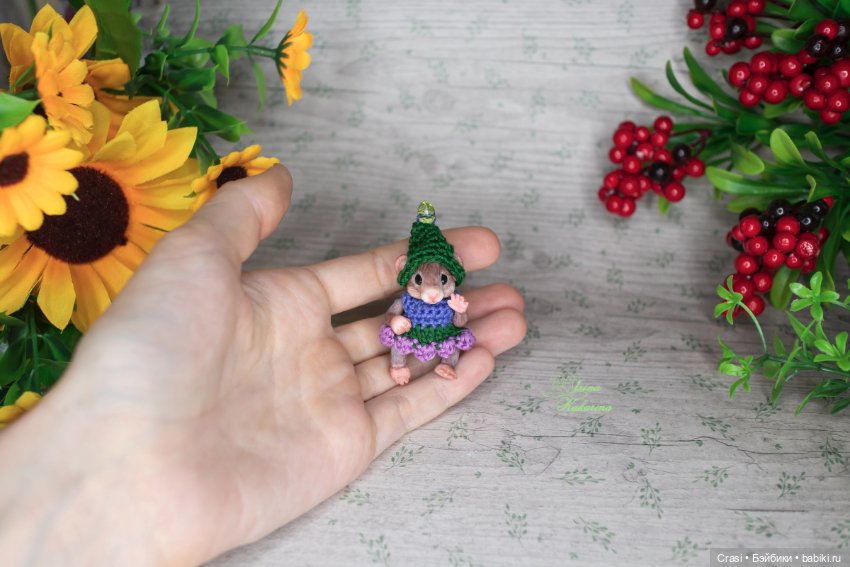 Мышка малышка — Авторские миниатюрные куклы: лепка (фото 5)